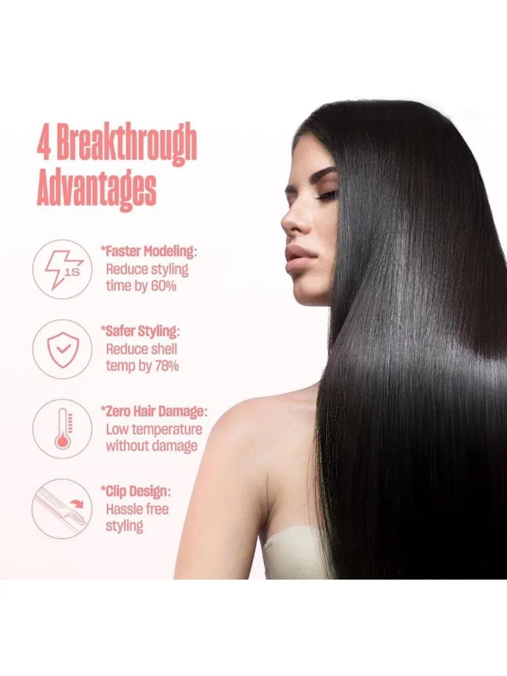 2-in-1 Hair Straightener & Curler, 360° Flex Flat Iron, Floating Plates, Low